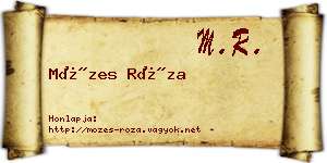 Mózes Róza névjegykártya